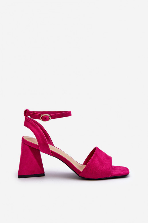 Sandalias de mujer de tacón en Eco Ante Fucsia Upttima