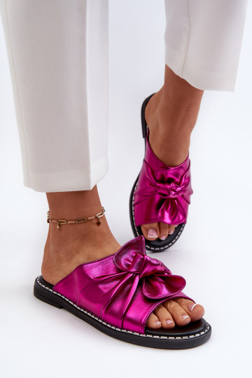 Zapatillas de casa de mujer con tacón ancho color rosa Nelvira