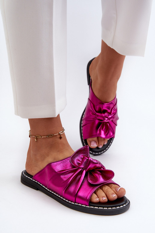 Zapatillas de casa de mujer con tacón ancho color rosa Nelvira