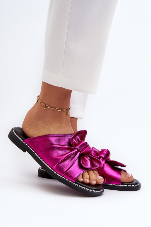 Zapatillas de casa de mujer con tacón ancho color rosa Nelvira