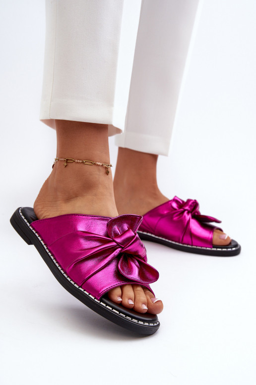 Zapatillas de casa de mujer con tacón ancho color rosa Nelvira