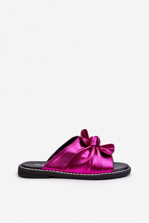 Zapatillas de casa de mujer con tacón ancho color rosa Nelvira