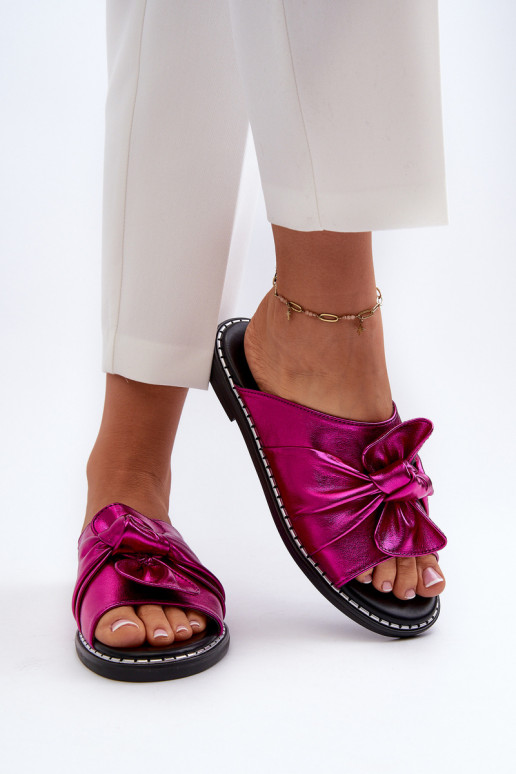 Zapatillas de casa de mujer con tacón ancho color rosa Nelvira