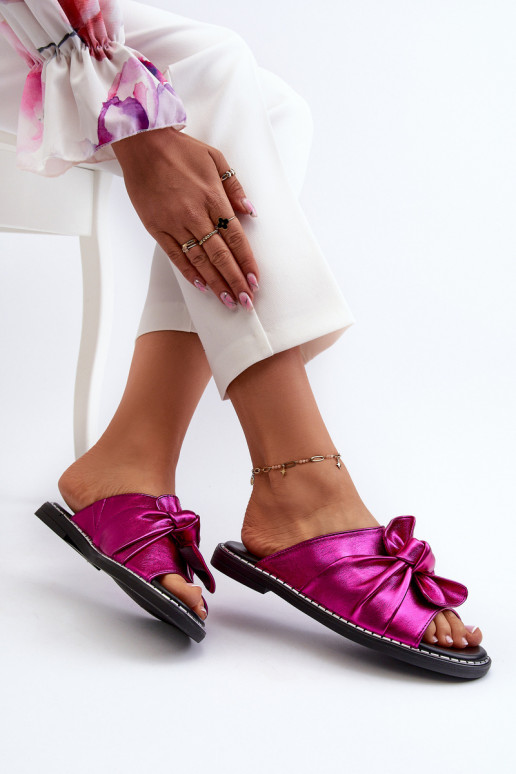 Zapatillas de casa de mujer con tacón ancho color rosa Nelvira