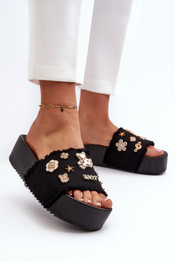 Chanclas de Plataforma Mujer Negro Zranesia