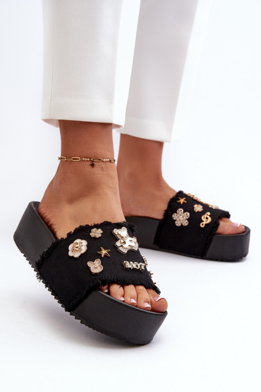 Chanclas de Plataforma Mujer Negro Zranesia