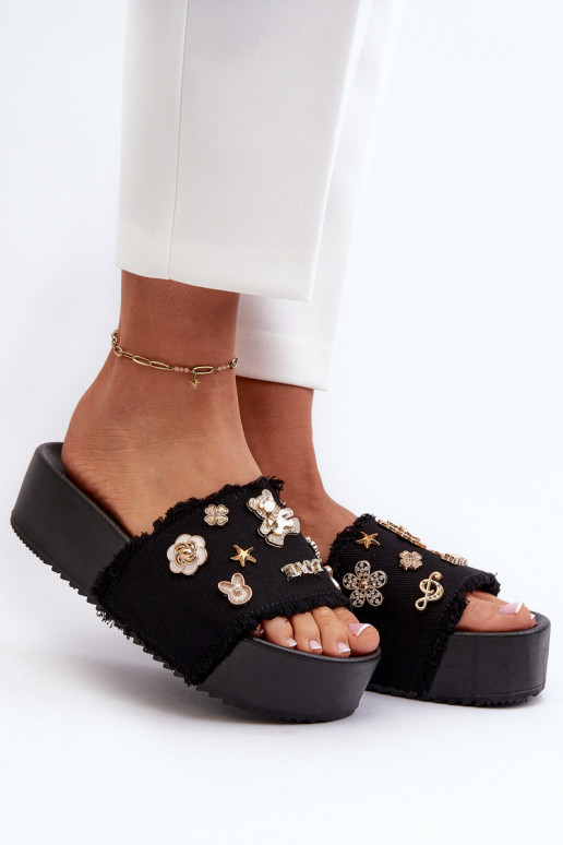 Chanclas de Plataforma Mujer Negro Zranesia