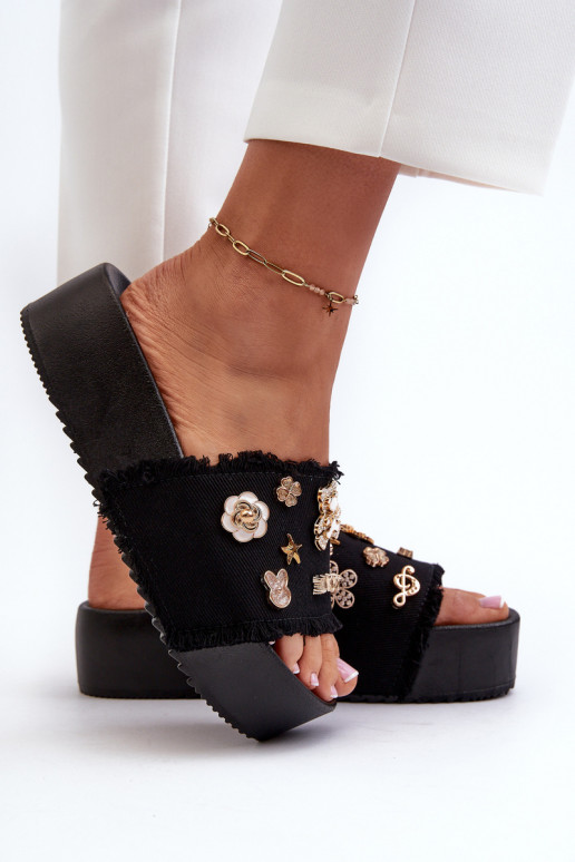 Chanclas de Plataforma Mujer Negro Zranesia