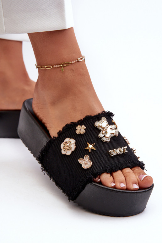 Chanclas de Plataforma Mujer Negro Zranesia