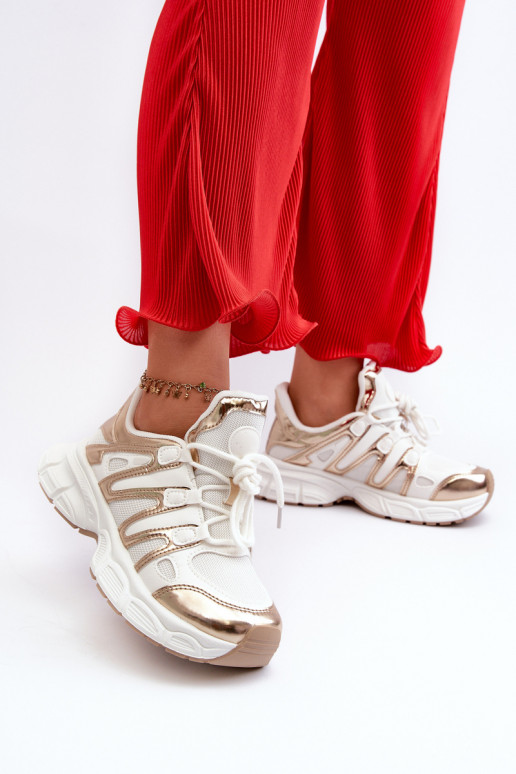 Zapatillas modelo zapatos Color blanco-dorado Ahmani