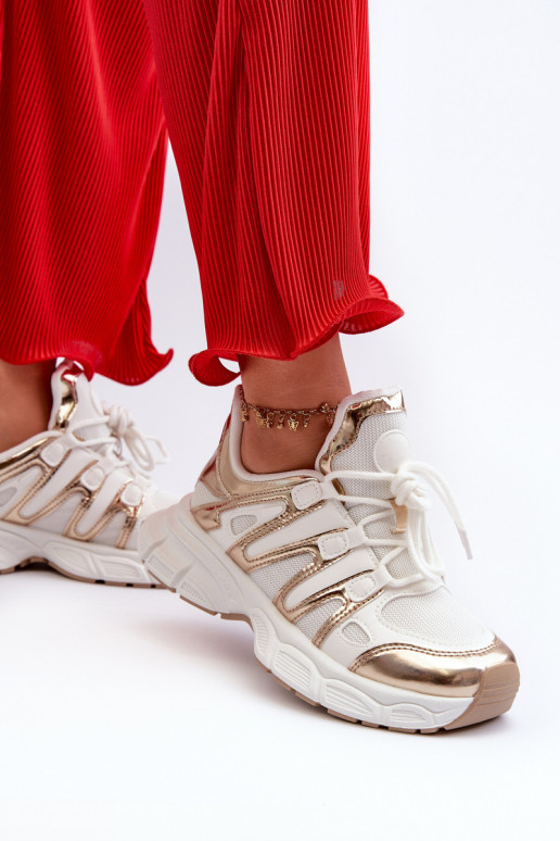 Zapatillas modelo zapatos Color blanco-dorado Ahmani Zapatillas modelo zapatos Color blanco-dorado Ahmani