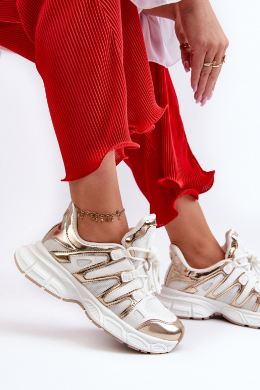 Zapatillas modelo zapatos Color blanco-dorado Ahmani Zapatillas modelo zapatos Color blanco-dorado Ahmani