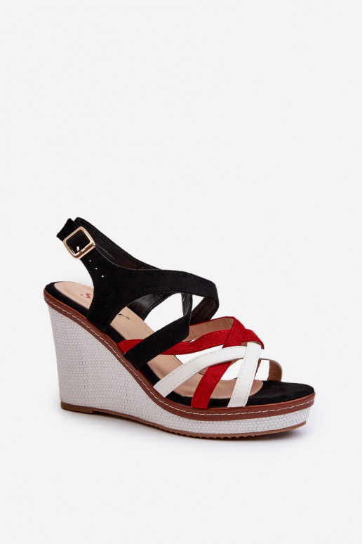 Sandalias de plataforma con tiras en color negro Ellen