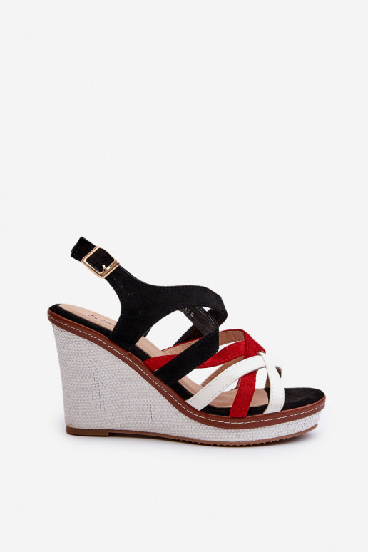 Sandalias de plataforma con tiras en color negro Ellen