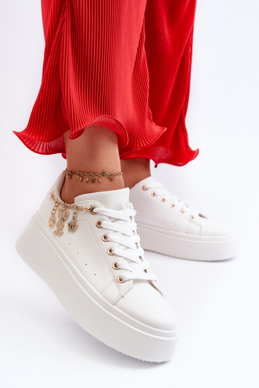 Zapatillas modelo zapatos con plataforma en color blanco Tivissa