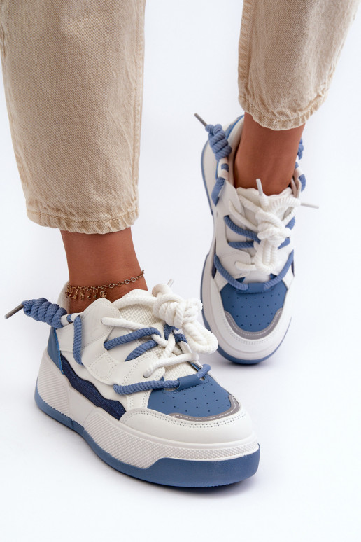 Zapatillas modelo zapatos con plataforma en color azul Moariella