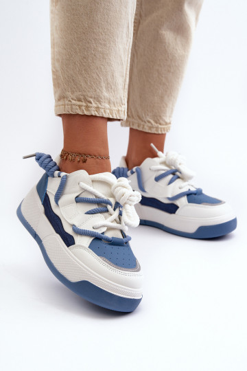 Zapatillas modelo zapatos con plataforma en color azul Moariella 2
