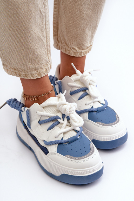 Zapatillas modelo zapatos con plataforma en color azul Moariella
