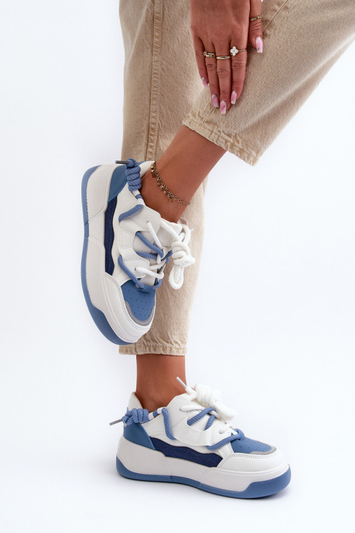 Zapatillas modelo zapatos con plataforma en color azul Moariella