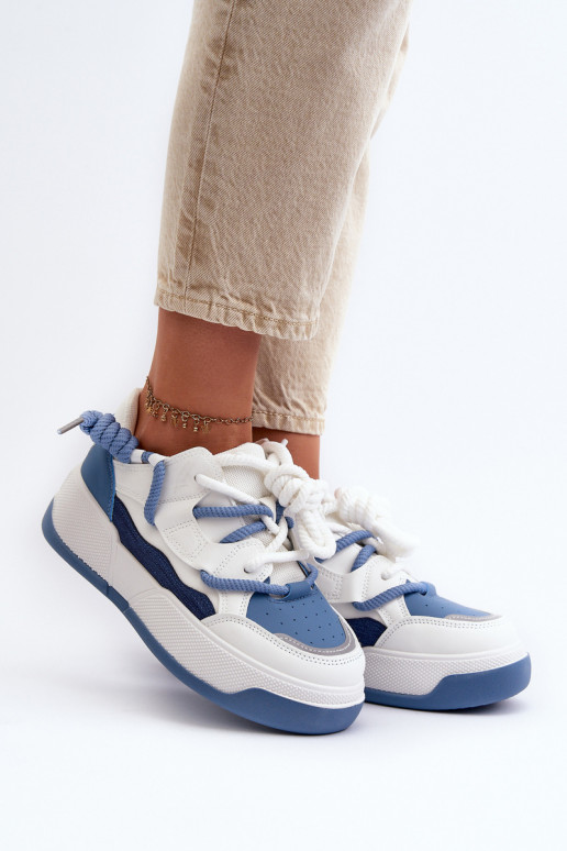 Zapatillas modelo zapatos con plataforma en color azul Moariella