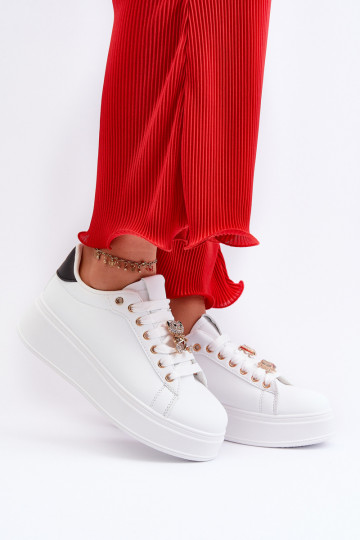 Zapatillas modelo zapatos con plataforma en color blanco Moanda