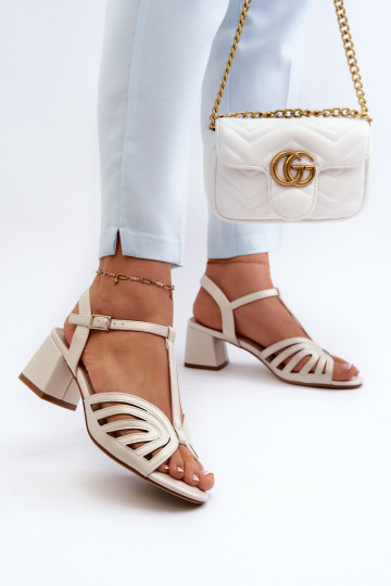 Sandalias elegantes de tacón Sergio Leone SK880 nácar