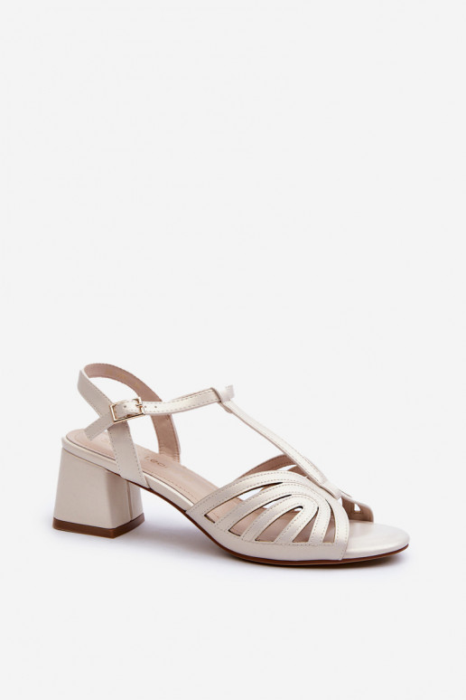 Sandalias elegantes de tacón Sergio Leone SK880 nácar