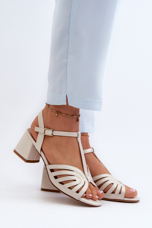 Sandalias elegantes de tacón Sergio Leone SK880 nácar