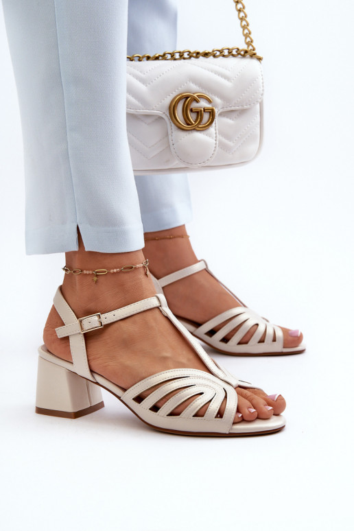 Sandalias elegantes de tacón Sergio Leone SK880 nácar