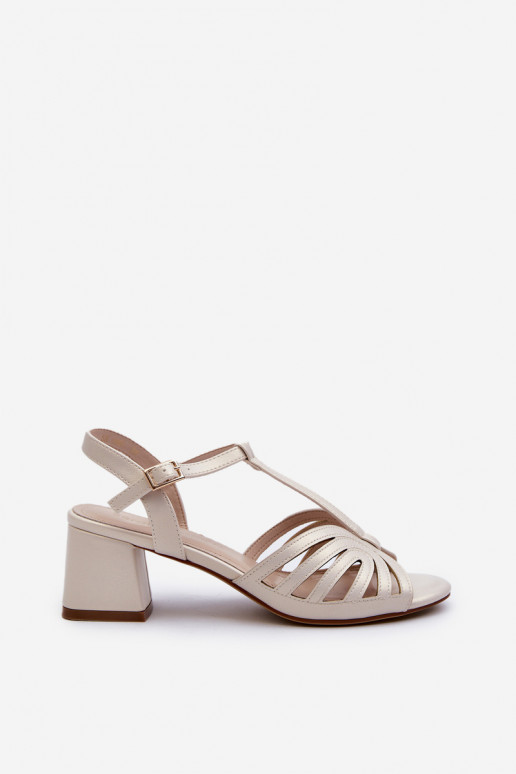 Sandalias elegantes de tacón Sergio Leone SK880 nácar