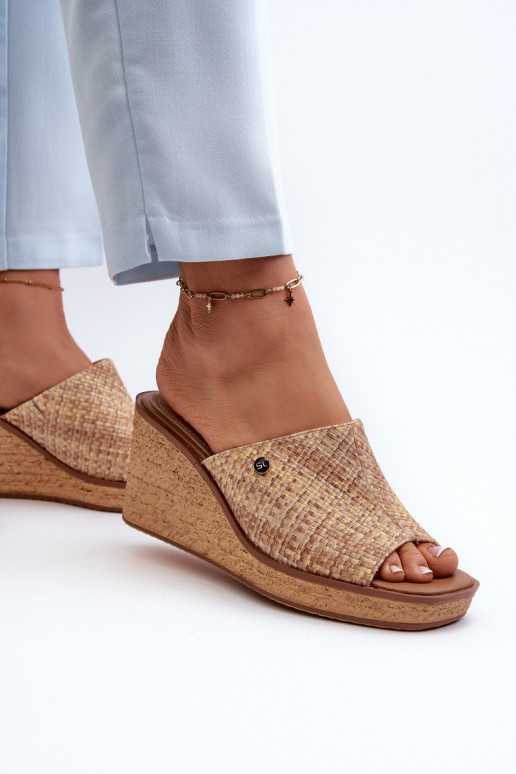 Zapatillas de mujer Sergio Leone KL213 beige Zapatillas de mujer Sergio Leone KL213 beige