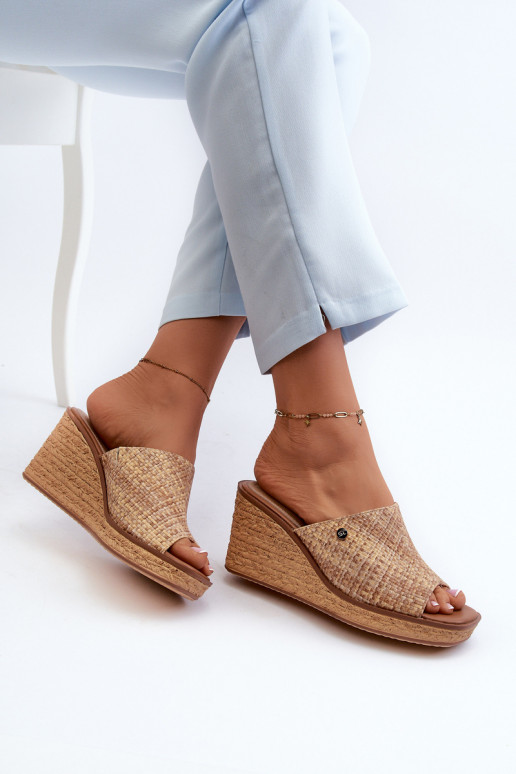 Zapatillas de mujer Sergio Leone KL213 beige Zapatillas de mujer Sergio Leone KL213 beige