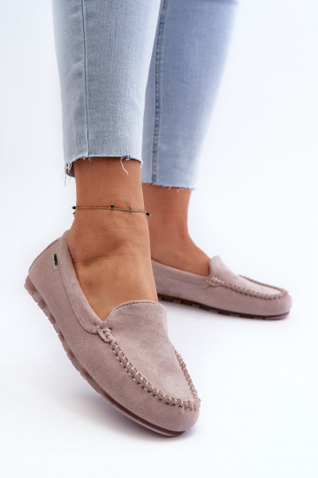 Mocasinés de ante sintético para mujeres, púrpuras Amrutia