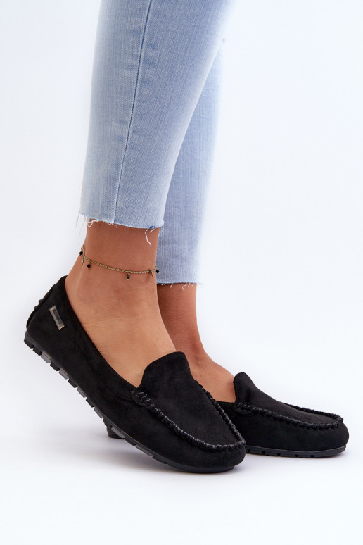 Mocasines de mujer confeccionados en Eco Ante Negro Amrutia
