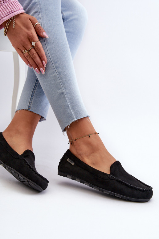 Mocasines de mujer confeccionados en Eco Ante Negro Amrutia
