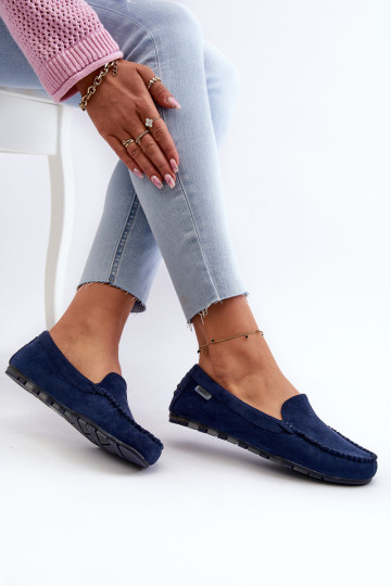 Mocasinés de ante sintético para mujeres, azul oscuro Amrutia 2