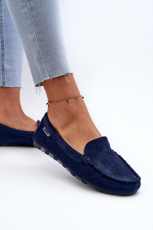 Mocasines Mujer Ante Bio Azul Marino Amrutia Mocasines Mujer Ante Bio Azul Marino Amrutia