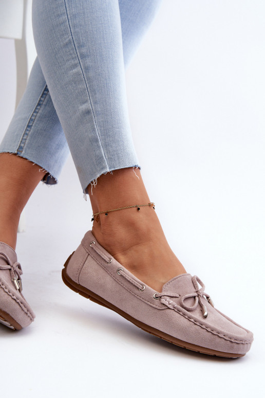 Mocasines elegantes de ante Púrpura Si Passione