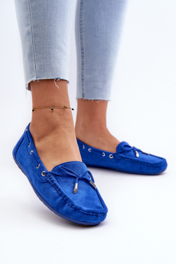 Mocasines elegantes de ante en azul Si Passione