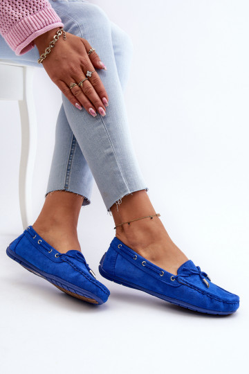 Mocasines elegantes de ante en azul Si Passione 2