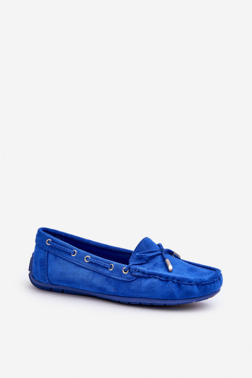 Mocasines elegantes de ante en azul Si Passione