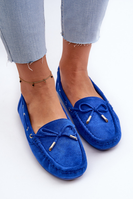 Mocasines elegantes de ante en azul Si Passione