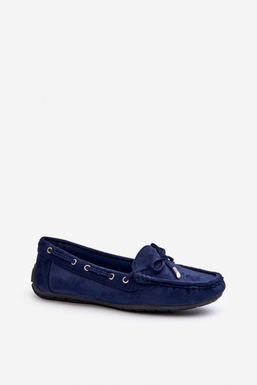 Mocasines elegantes de ante en azul oscuro Si Passione