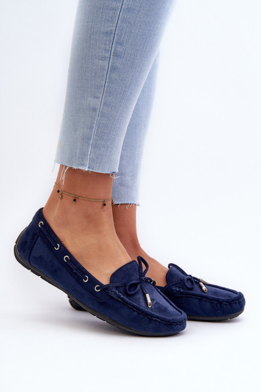 Mocasines elegantes de ante en azul oscuro Si Passione