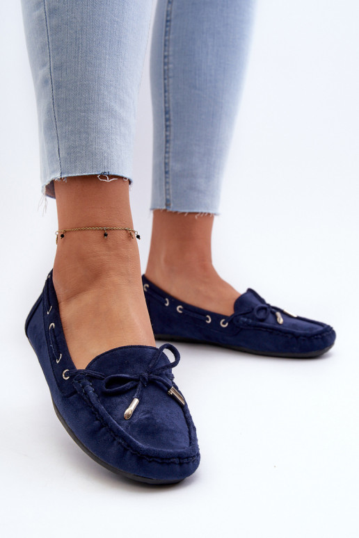 Mocasines elegantes de ante en azul oscuro Si Passione