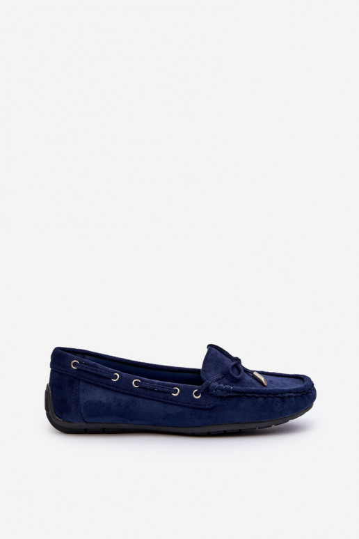 Mocasines elegantes de ante en azul oscuro Si Passione