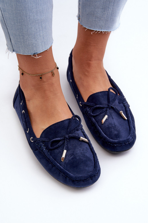 Mocasines elegantes de ante en azul oscuro Si Passione