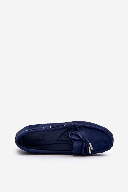 Mocasines elegantes de ante en azul oscuro Si Passione