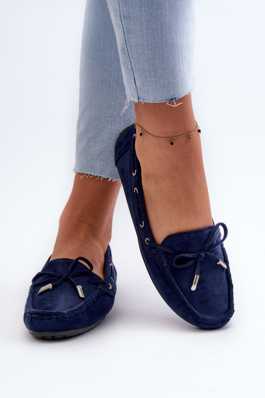 Mocasines elegantes de ante en azul oscuro Si Passione
