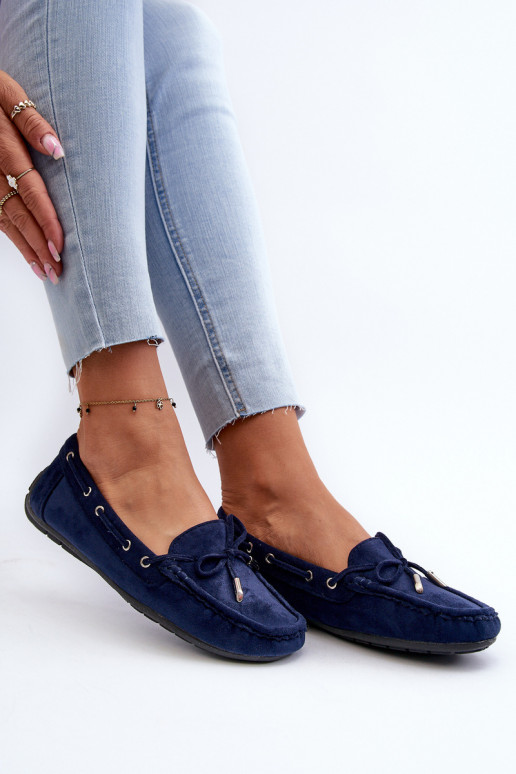 Mocasines elegantes de ante en azul oscuro Si Passione